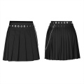 OPQ-593 punk rave skort for women different folded ladies  beaded polyester skirt